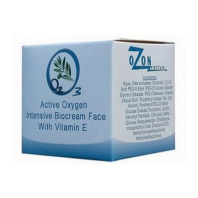 O3 SKIN Crema facial con aceite de oliva biológico ozonizado 50ml, antiarrugas.